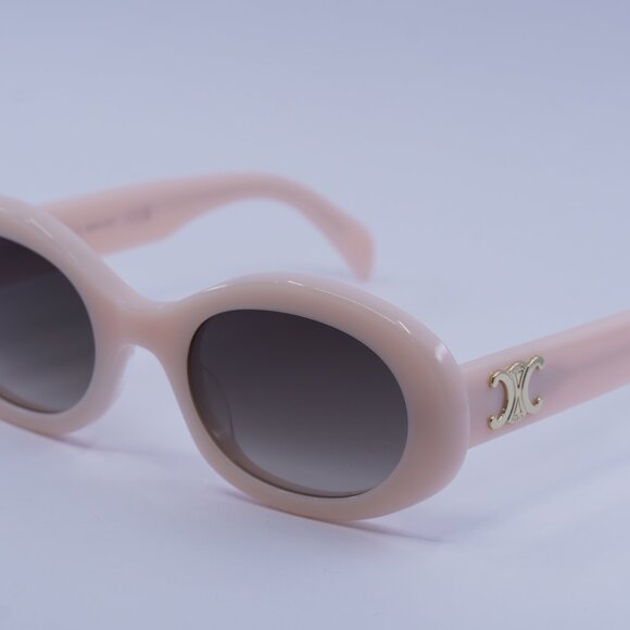 Celine CL40194U 74B Sunglasses Pink Oval Frame, Grey Lenses - Picture 2 of 13